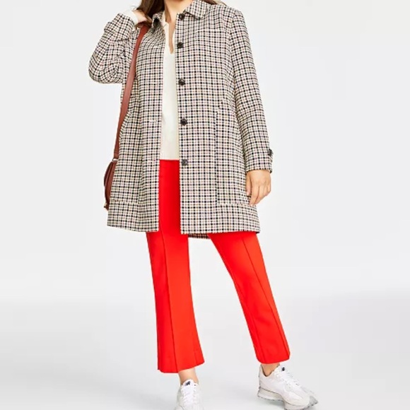 NWOT Macy's On 34th Checked Car Coat - Picture 7 of 7